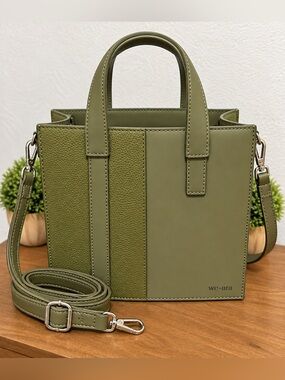 We ar4 Olive Green Structured Tote and crossbody Bag
